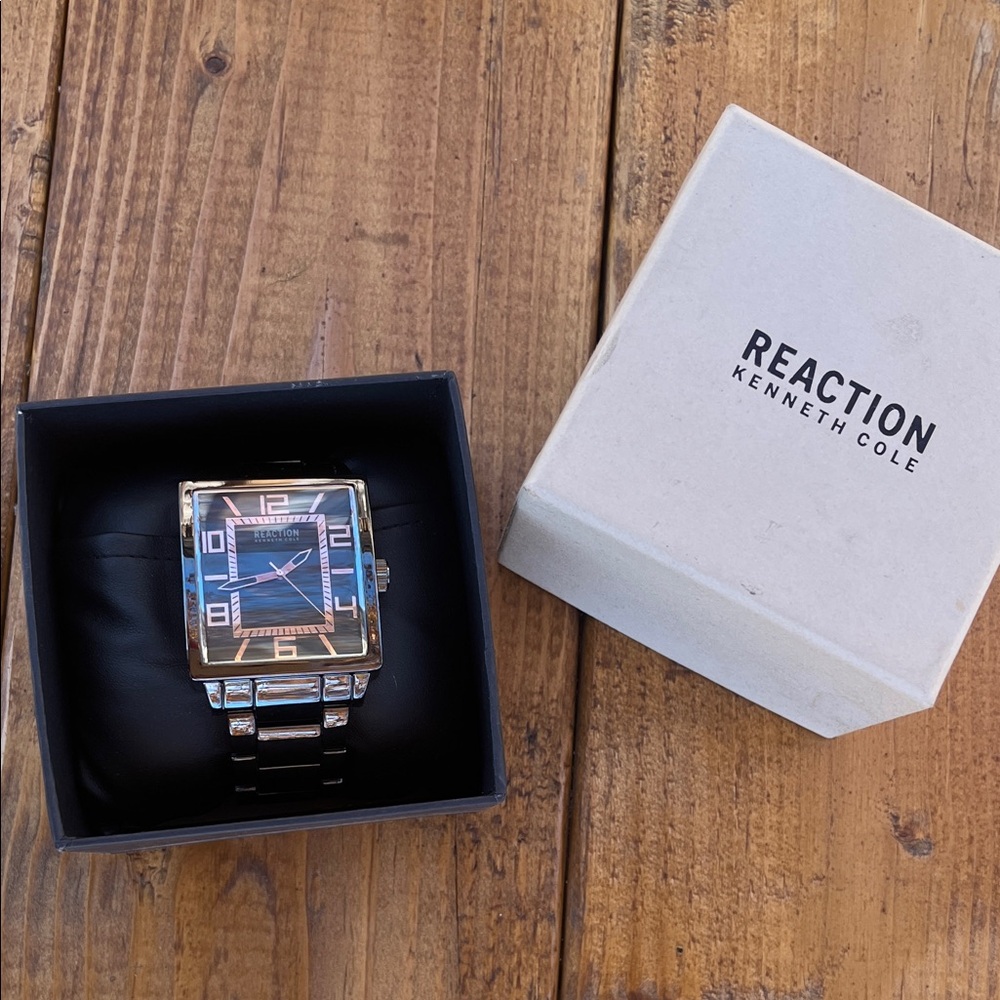 Kenneth Cole Reaction Black and Gold Square Watch